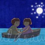 Couple art print Night art ..