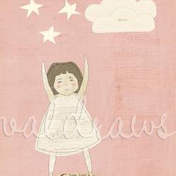 Reach for the Stars 11x14 print on 13x19 paper - listing for Annie