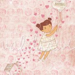 Girl being lifted up by unconditional love balloon Fly High 8 x 10 print
